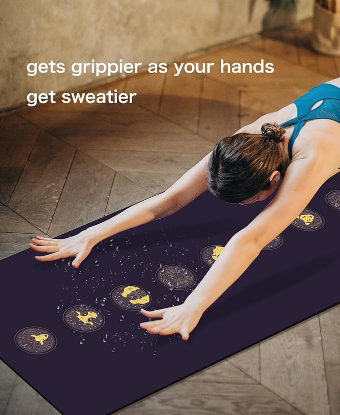 Non Slip Yoga Mat TPE Workout Mat for Men Women, Thick Workout Mat with Carrying Strap, Fitness Mats for Exercise, Yoga, Fitness, Pilates, Floor Workouts (72" x 24" x 6mm) - Bloomnest