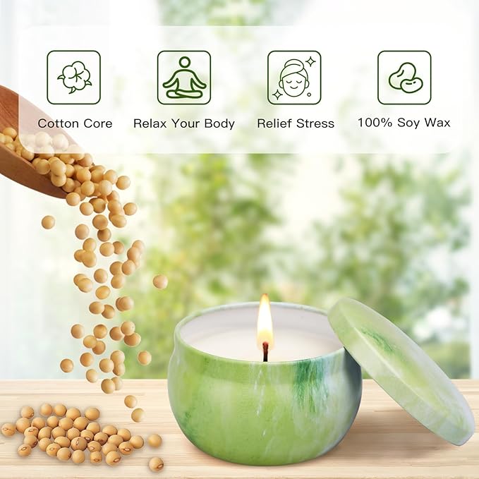 Scented Candles Gifts for Women, 8 Pack Candles for Home Scented, 8% Essential Oil Soy Candle, Stress Relief Gifts for Women, Aromatherapy Candle Set for Birthday, Thanksgiving - Bloomnest