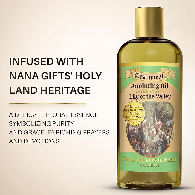 Nana Gifts Testament Anointing Oil, Lily of The Valley, Oil of The Pure in Heart, Excellent Value Large Bottle Size 8.45 fl.oz | 250 ml - Bloomnest