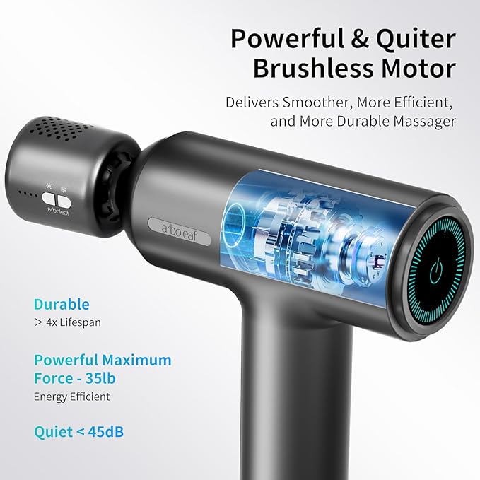 arboleaf Thermacool Massage Gun with Heat and Cold, 6 Speeds Muscle Massage Gun Deep Tissue with Case, Powerful Percussion Massager for Home Gym Office Muscle Back Pain Relief, Gift - Bloomnest