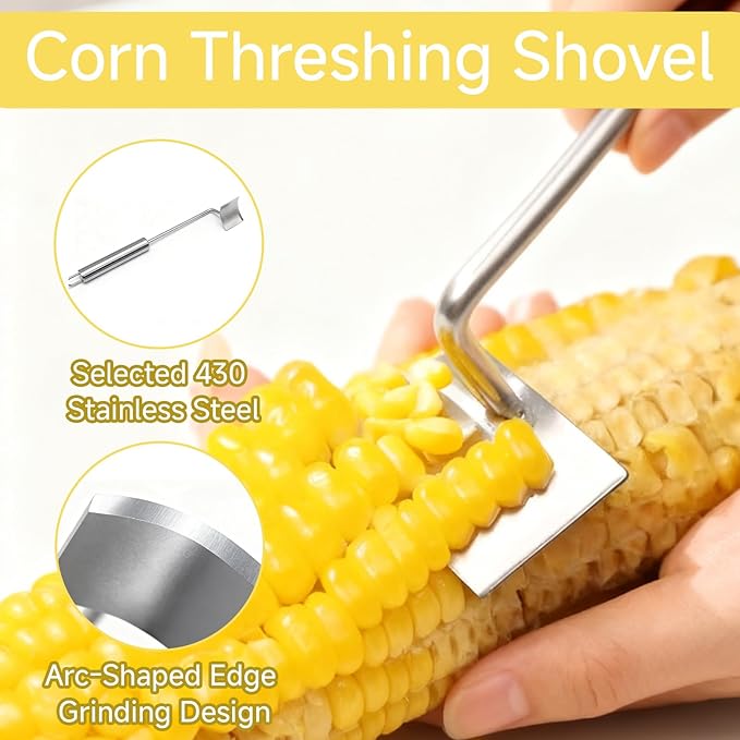 3 Pcs Corn Tool Set – Upgraded Corn Peeler for Corn on the Cob,Corn Holder, Corn Cob Stripper Tool,Multi-Use Corn Cob Stripper Tool for Home Kitchen, Outdoor Barbecues & Camping - Bloomnest