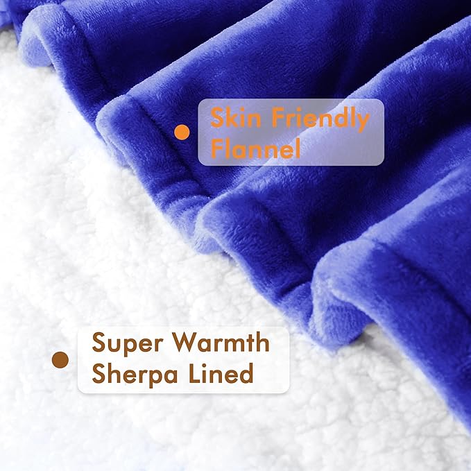 Tirrinia Sherpa Wearable Blanket With Sleeves, Full Body Throw Reading Wrap TV Blankets - Bloomnest