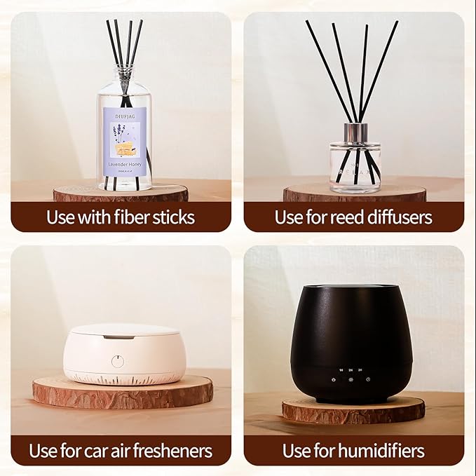 Lavender Honey Diffuser with 20 Black Fiber Sticks, 200ml (6.7 oz) Diffusers for Home Essentials Bathroom,Last up to 60 Days - Bloomnest