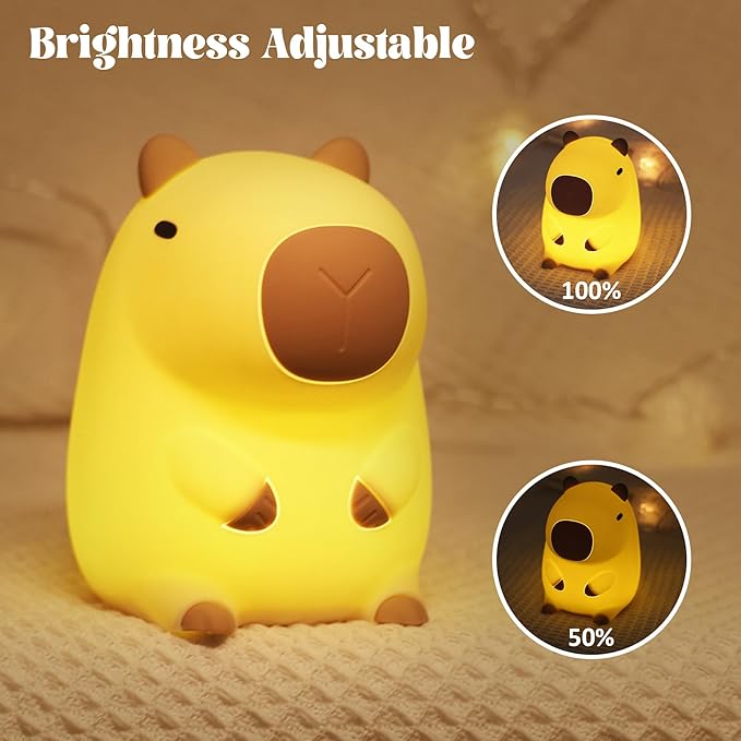 YuanDian Capybara Night Light - Adorable Silicone Lamp for Kids, Babies, Adults | Cute Capybara Gift, Nursery Bedroom Decor - Bloomnest