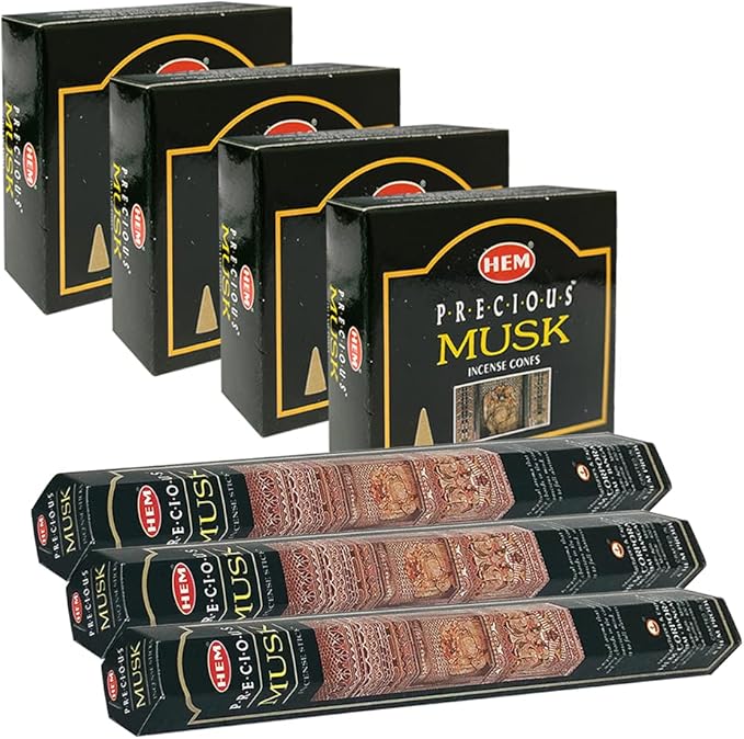 Musk Incense Sticks and Cone Incense Holder Variety Pack Bundle insence insense insienso TRUMIRI