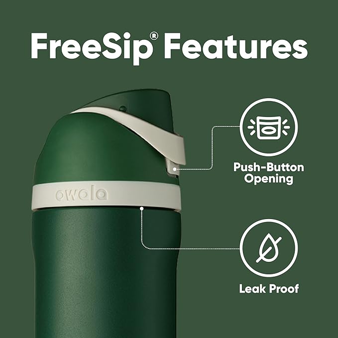 Owala Harry Potter FreeSip Insulated Stainless Steel Water Bottle with Straw, BPA-Free Sports Water Bottle, Great for Travel, 24 Oz, Slytherin Owala