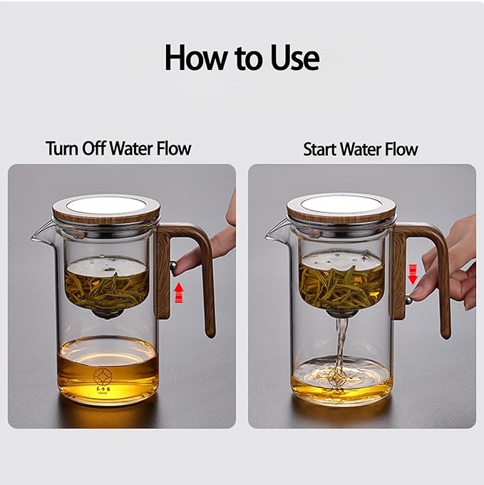 One-Touch La Magic Pot Tea with Infuser, 27oz/800ml Premium Loose Leaf Tea Maker, Elegant Magic Tea Pot Glass Gift Set, Heat-Resistant Borosilicate Glass, Easy to Clean - Bloomnest