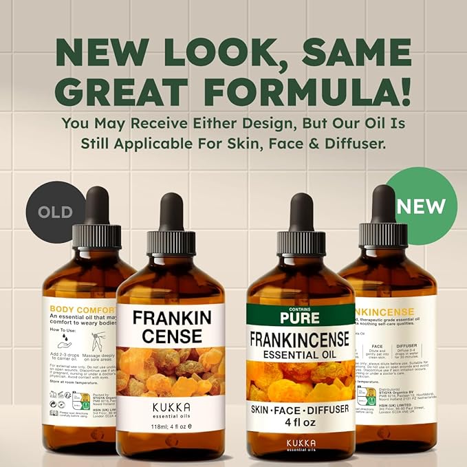 KUKKA Frankincense Essential Oils - 4 Fl Oz - for Hair, Skin, Diffuser, Aromatherapy & DIY Soap Making Scent - Bloomnest