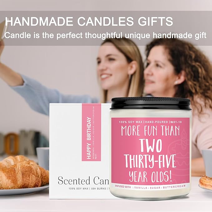 70th Birthday Gifts for Women, Perfect Birthday Present, Funny Presents for Mom, Friends, Wife, Sister, 7oz Vanilla Cream-Scented Candle - Bloomnest