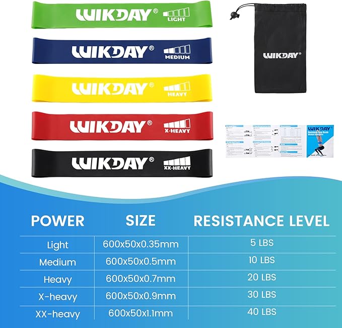 Exercise Resistance Bands with Handles for Working Out, 150/200/250/300 lbs Workout Bands Set with Door Anchor for Physical Therapy, Yoga, Pilates - Bloomnest