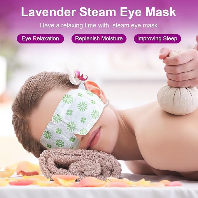 30 PCS Steam Eye Masks lavender Heated Eye Mask Self Heating for Eyes, Disposable Warming Eye Mask for Sleep, Unscented Scent Eye Steam Mask for Spa/Travel, Stress Relif & Relaxation Gifts for Women - Bloomnest