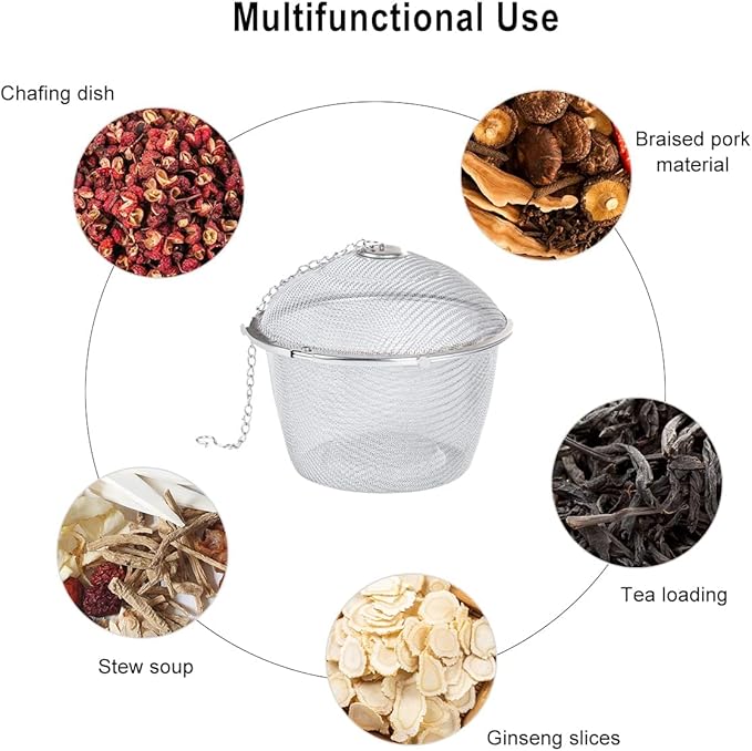 Extra Large Stainless Steel Twist Lock Mesh Tea Ball Tea Strainer Filter Spice Infuser 11cm/4.3 inch