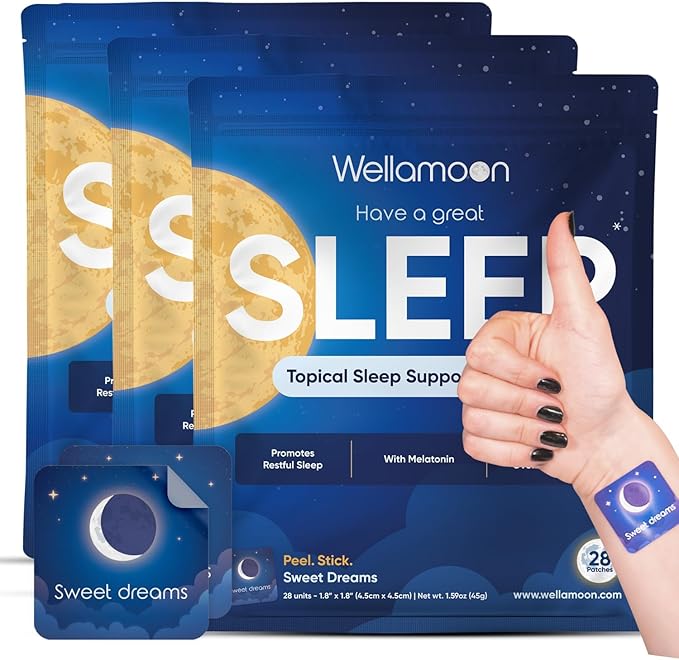 Wellamoon Original Sleep Patches for Adults Extra Strength | Sleep Patch with Melatonin & Valerian | Skin-Friendly & Cruelty-Free | Long-Lasting Night Comfort for Men & Women | Pack of 3 x 28 Patches - Bloomnest