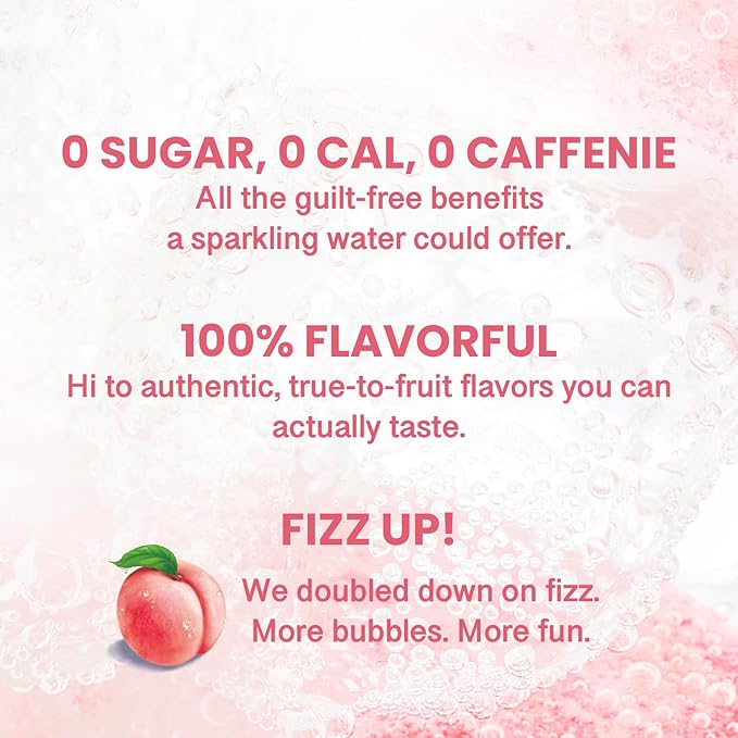 CHI FOREST Flavored Sparkling Water Beverage, White Peach, Zero Sugar, 16.2 fl oz Bottles (pack of 15) - Bloomnest