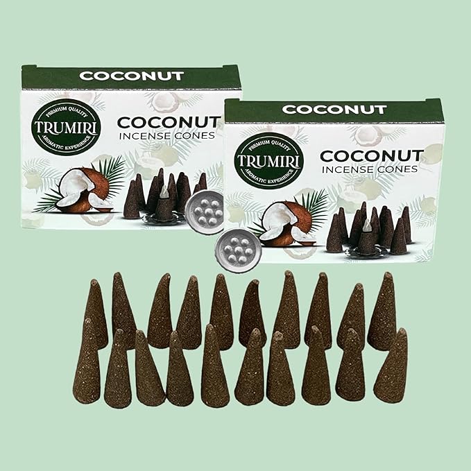 Coconut Incense - Total 20 Cones - Dual Pack of 10 - Scented TRUMIRI