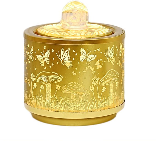 Indoor Tabletop Water Fountain Round - Home Décor Soothing Sound Machine - Automatic Pump, Indoor Zen Relaxation for Office, Living Room, Or Bedroom Yellow - Bloomnest