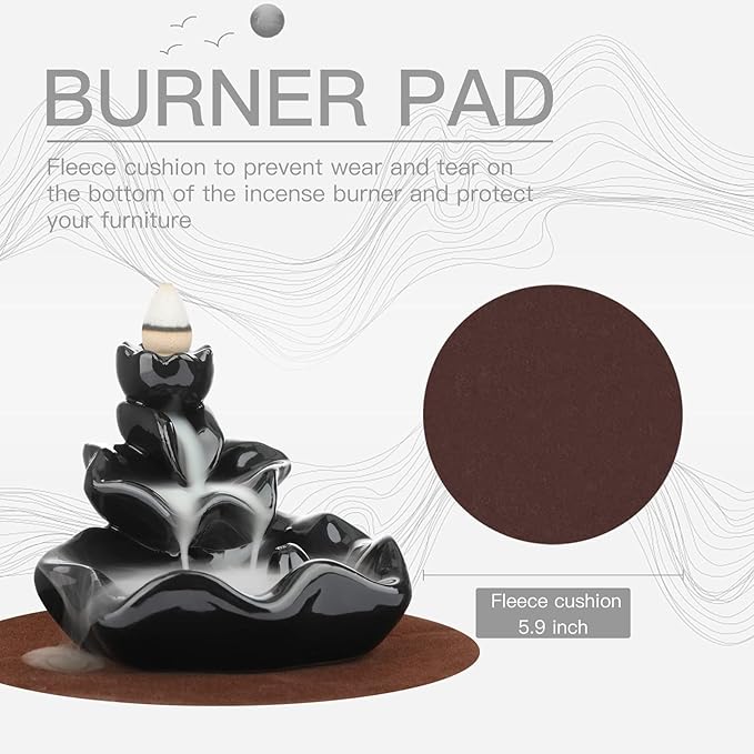 DK177 Incense Holder Waterfall Incense Burner Ceramic Backflow Zen Incense Fountain Machine Diffuser Burner Cone Holder for Spiritual Aromatherapy Gifts Set Home Decor with 20 Cones