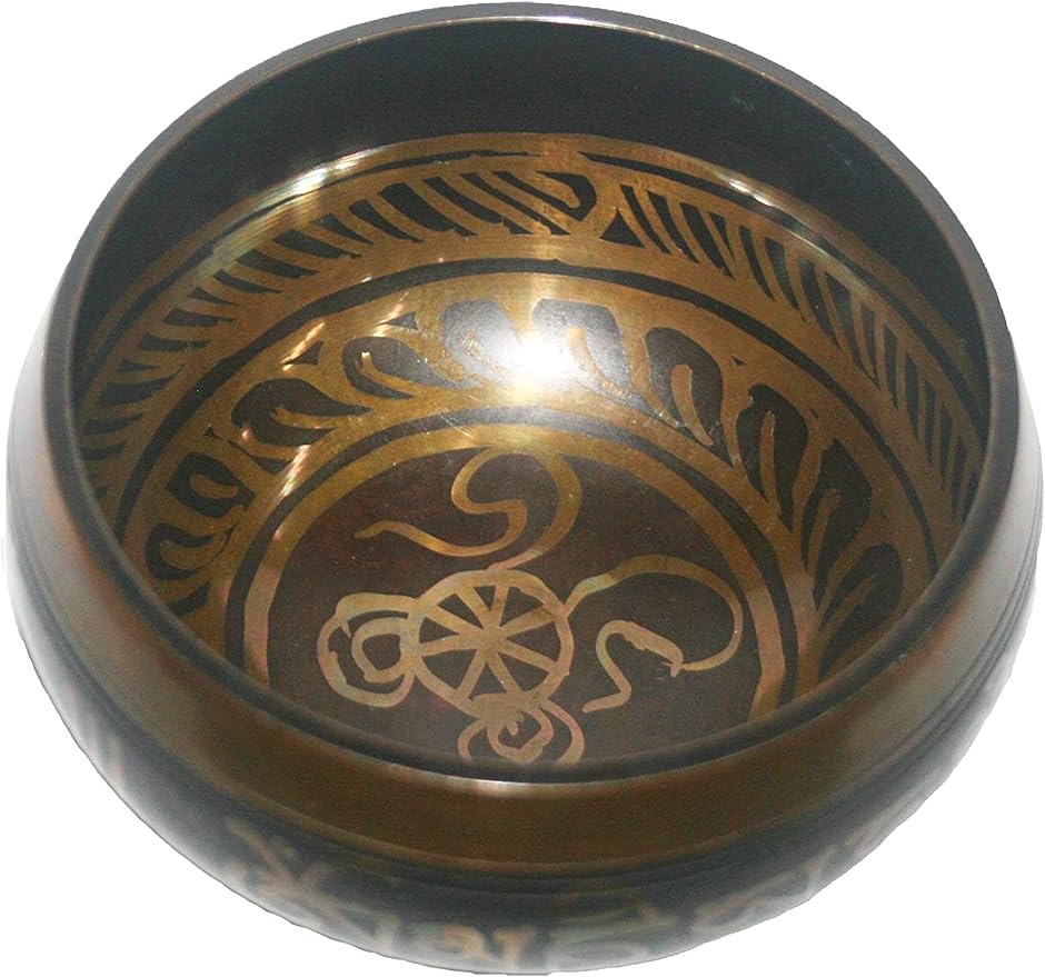 3005 SB 'D' Note Sacral Chakra Antique Tibetan Auspicious Symbol Bowl Set ~ Nepal - Bloomnest