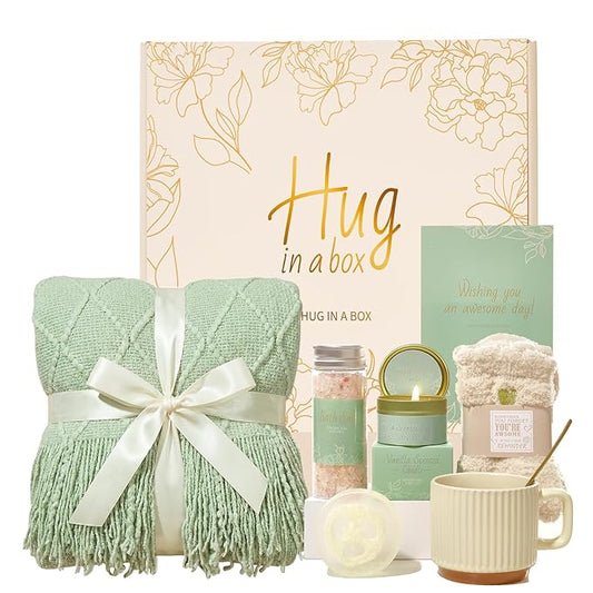 Get Well Gifts for Women Care Package,thoughtful Get Well Soon Gifts for Women After Surgery, Illness, Self-Care Relaxation Gift for her ,Cozy Recovery Gift Basket with Knitted blanket