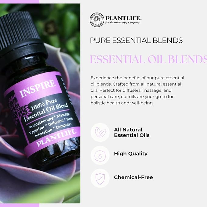 Plantlife Energy Aromatherapy Essential Oil Blend - Straight from The Plant 100% Pure Therapeutic Grade - No Additives or Fillers - Made in California 10 ml - Bloomnest