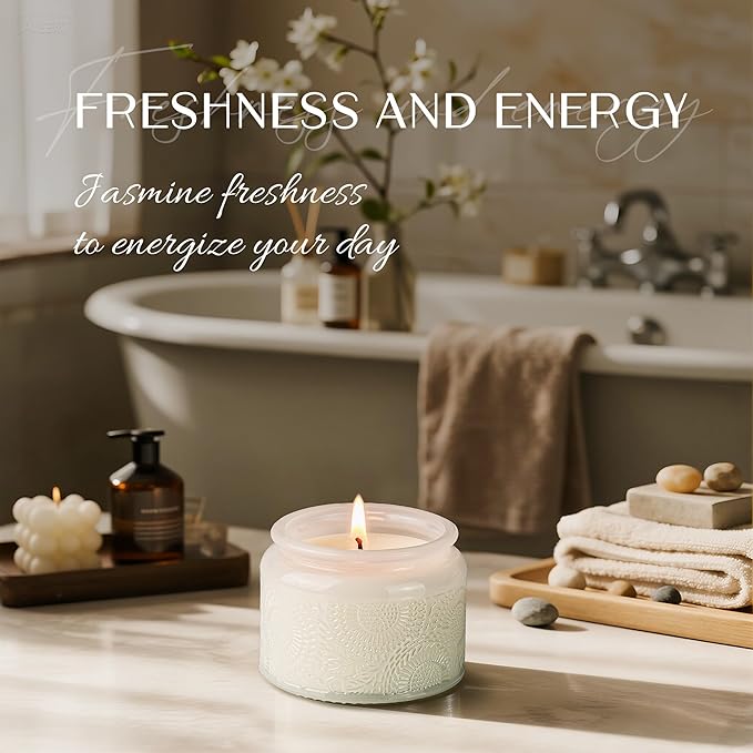 NORVENCE Candles for Women, Scented Candle Gift Set of 4, Scented Candles for Home, Birthday and Christmas Candle Gifts for Women (Vanilla, Lavender, Cinnamon, Jasmine, 14.4 oz) - Bloomnest