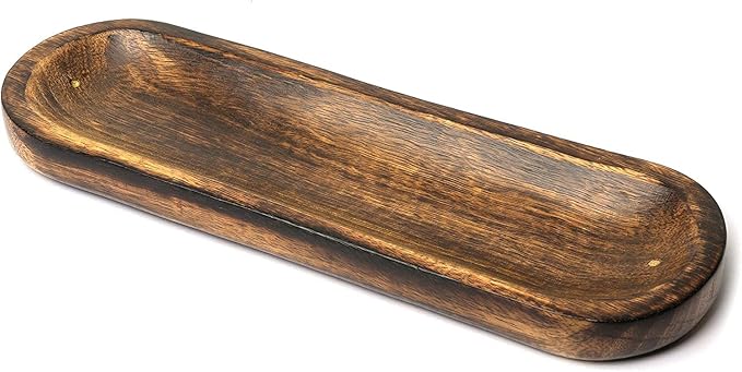 Bless-International Traditional-Handmade-Tray-Burner Wooden-Trat-Incense-Stick-Holder Ash-Catcher-Stand for-Aromatherapy-Meditation-Yoga (11x4x1.22 Inches) - Bloomnest