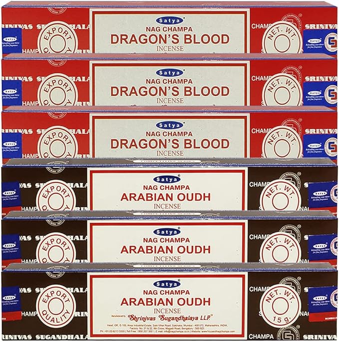 Dragons Blood Arabian Oudh Incense Sticks & Holder Bundle Variety Pack from House of Nag Champa Incense Sticks and Trumiri TRUMIRI