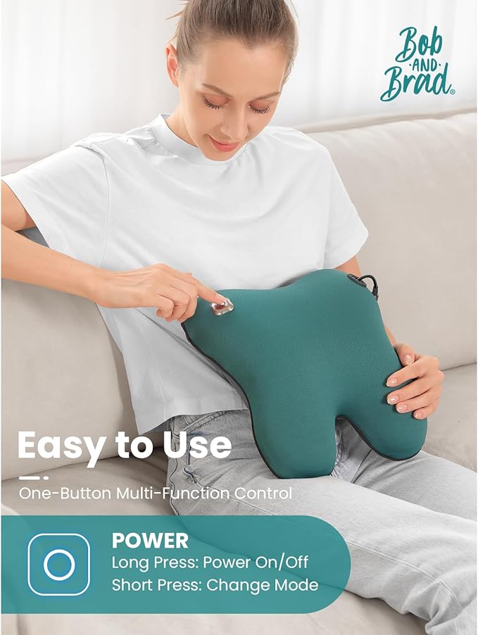 BOB AND BRAD Back Massager with Heat FSA Eligible/HSA Eligible, EZBack Corded Neck Massager for Pain Relief Deep Tissue, Shiatsu Back and Neck Massage Pillow, Full Body Use, Ideal Gifts for Women Men - Bloomnest
