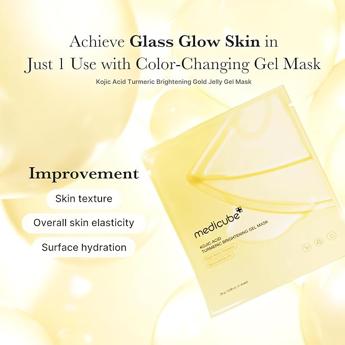 medicube Jelly Gel Mask with Brightening Kojic Acid Turmeric | Overnight Face Mask for Glass Glow Skin | Elasticity, Hydrating, Firming and Radiance Boosting | Korean Skincare, 28g x 4ea - Bloomnest