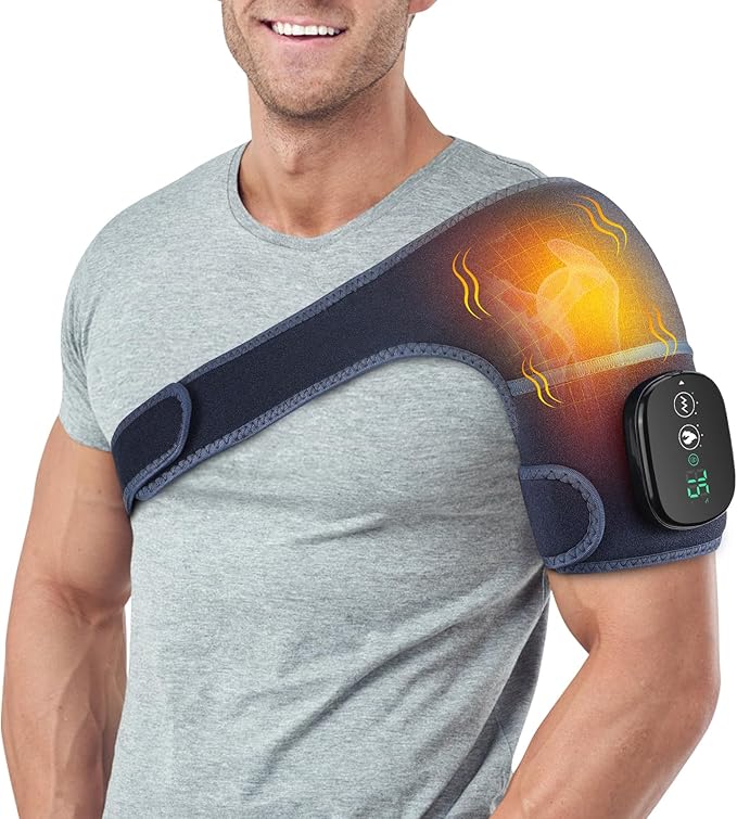 MOAJAZA Cordless Knee Massager with Heat and Vibration, Heating Pad for Knee Shoulder Elbow, Heated Knee Brace for Arthritis (Pack of 1 Blue) - Bloomnest