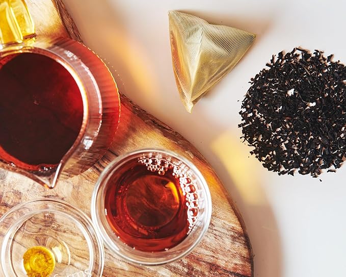 Grace Farms Organic Earl Grey Black Tea, (100 Enveloped Pyramid Sachets w/String & Tag) | Bergamot Oil | Fairtrade & Kosher | Gives Back 100% of Profits - Bloomnest