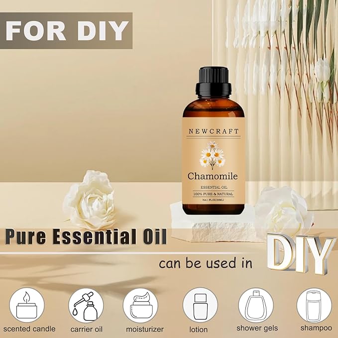 Chamomile Essential Oils, 100% Pure and Natural Essential Oil for Aromatherapy Diffuser - Chamomile/1 Fl Oz NewCraft