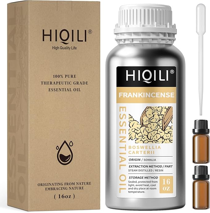 HIQILI 16 Fl Oz Frankincense Essential Oil, for Massage Skin Care, Diffuser, Aromatherapy, 100% Pure Undiluted - Bloomnest