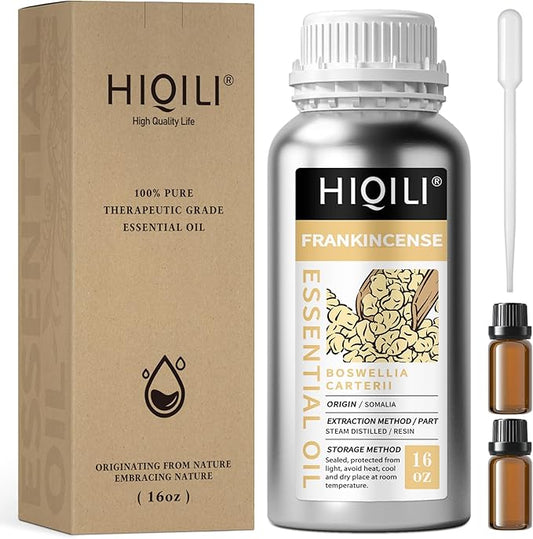 HIQILI 16 Fl Oz Frankincense Essential Oil, for Massage Skin Care, Diffuser, Aromatherapy, 100% Pure Undiluted - Bloomnest