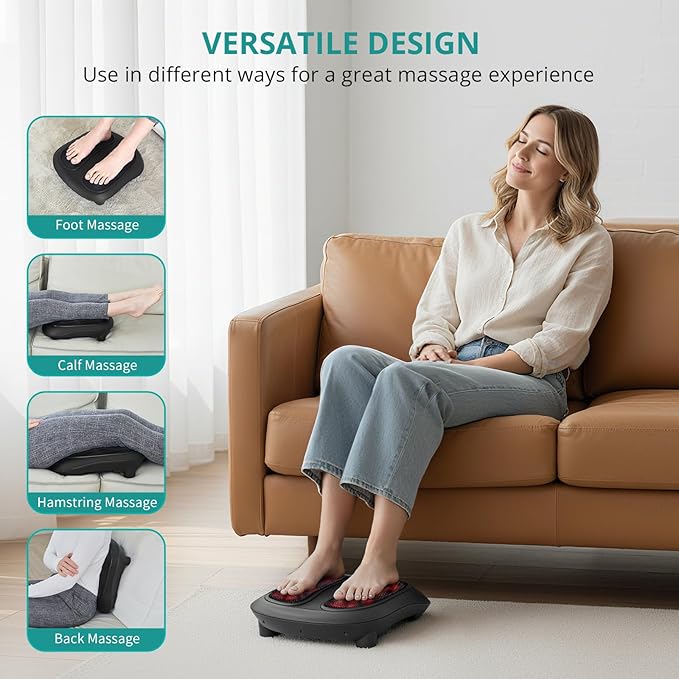 Nekteck Foot Massager with Heat, Shiatsu Heated Electric Kneading Foot Massager Machine for Neuropathy, Plantar Fasciitis, Feet Massage for Pain Relief, Circulation, Christmas Gifts for Man Woman Her - Bloomnest