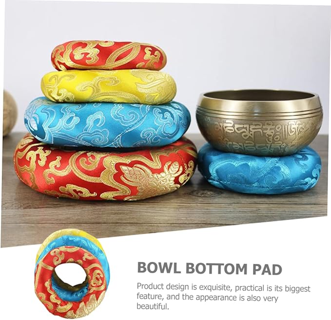 Nepal Handmade Buddha Sound Bowl Cushion Durable Singing Bowl Pad for Meditation Mindfulness Color Design for Practicing - Bloomnest
