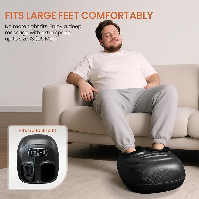 CILI FSA Eligible HSA Shiatsu Foot Massager Machine,Electric Heated Feet Massager for Plantar Fasciitis, Kneading Vibration Compression, Detachable Sleeve,Christmas Gifts for Dad Men - Bloomnest