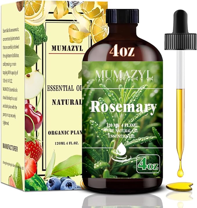 Rosemary Essential Oil, Rosemary Oil 4 Fl Oz 120ML for Diffuser Humidifier Yoga Cleaning DIY Candle Soap Making Essential Oils - Bloomnest
