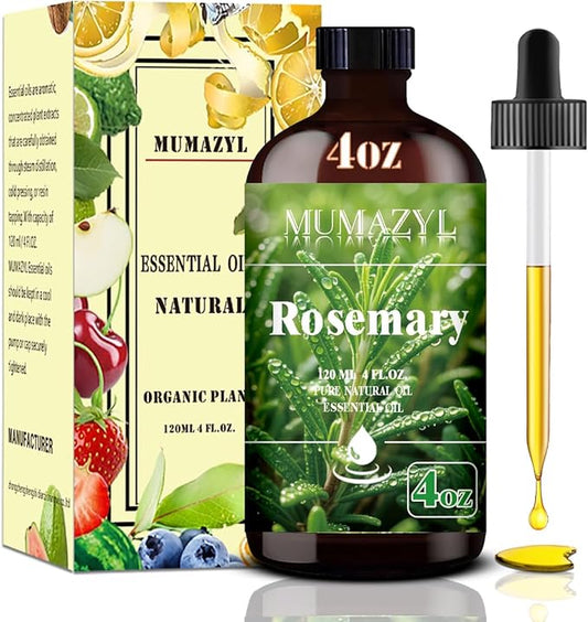 Rosemary Essential Oil, Rosemary Oil 4 Fl Oz 120ML for Diffuser Humidifier Yoga Cleaning DIY Candle Soap Making Essential Oils - Bloomnest