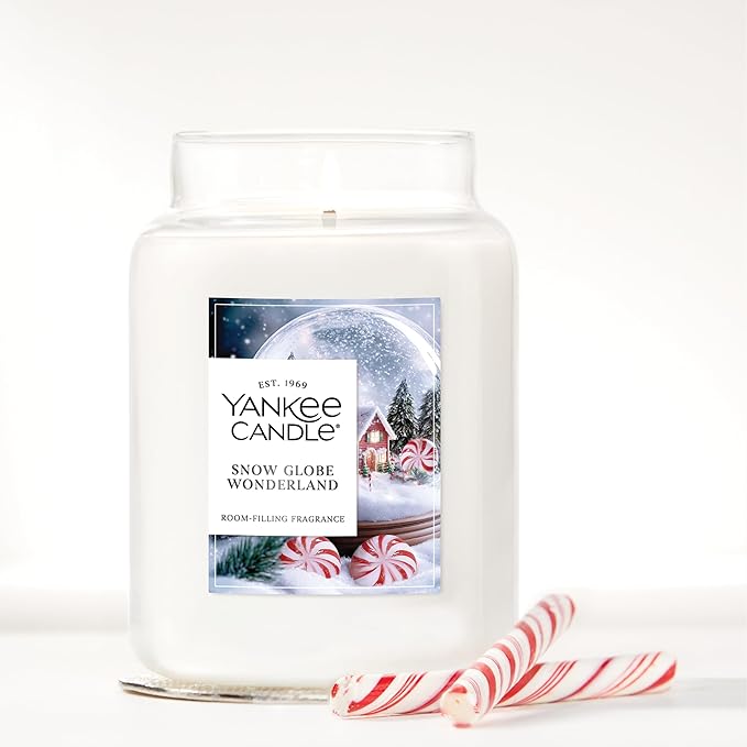 Yankee Candle Snow Globe Wonderland Scented Candle, 22oz Large Jar with up to 150 Hour Burn Time, Giftable, Holidays - Bloomnest