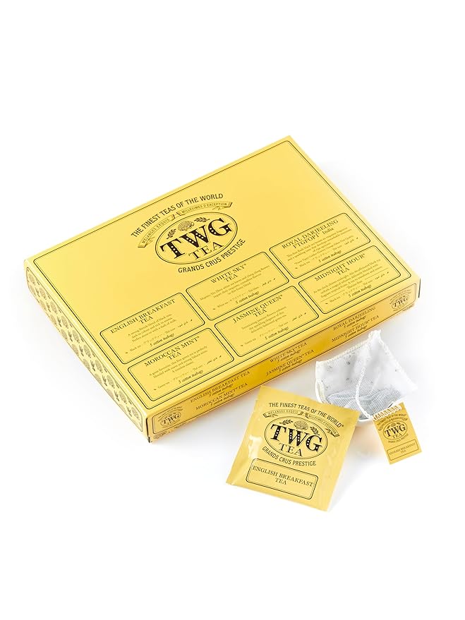 TWG Tea | Around the Globe Selection | 6 Varieties | Exclusive Tea Blends | 30 Hand Sewn Cotton Teabags | Gift Set - Bloomnest