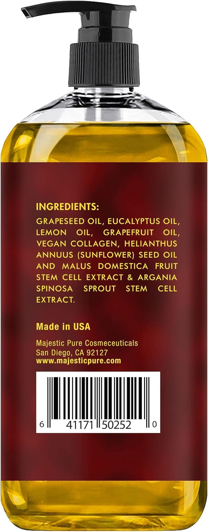 Majestic Pure Anti Cellulite Massage Oil for Massage Therapy - Refreshing, and Relaxing - Natural Oils with Vegan Collagen, Stem Cells & Cellulite Cream - All Skin Types - Men and Women - 8 fl oz - Bloomnest