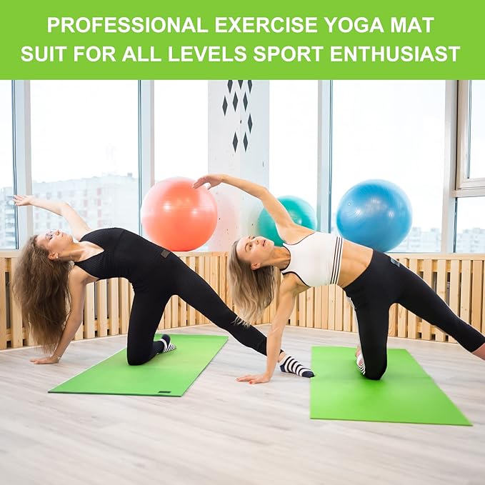 Funtery 16 Pack 3 mm Thick Yoga Mat Exercise Workout Mat Non Slip Fitness Pad for Women Gym Home Yoga Pilates - Bloomnest