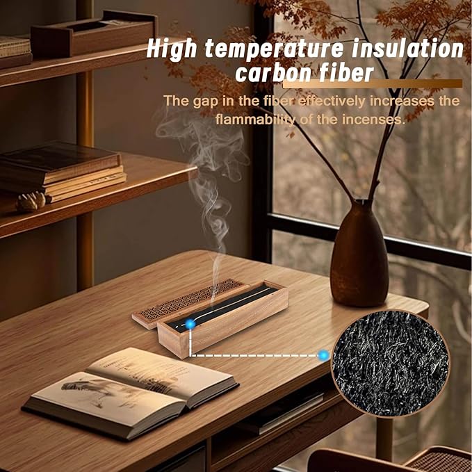 Incense Hoder Burner, Wooden Incense Storage Box for Sticks, Incense Stick Stand Burner Ash Catcher Tray for Meditation Yoga Spa Room Decor - Bloomnest