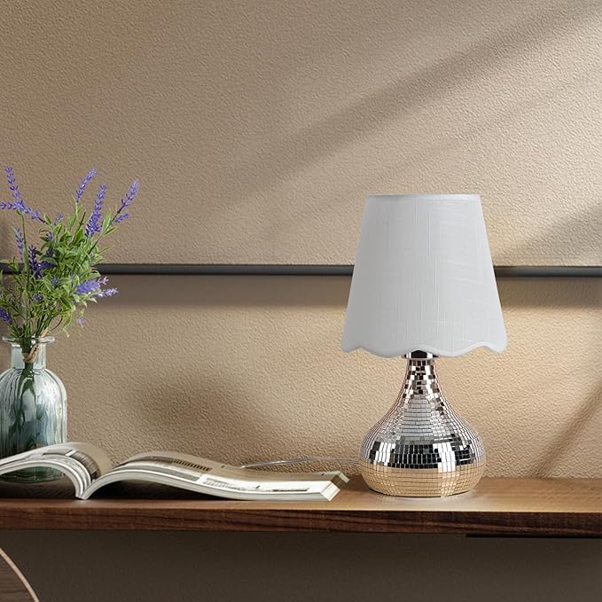 Disco Small Table Lamp for Bedroom, Funky Lamp Ball Lamps for Kitchen Counter, Mini Morden Table Lamps for Small Spaces, Small Funky Table Lamp for Nightstand Desk Lamp, Living Room - Bloomnest