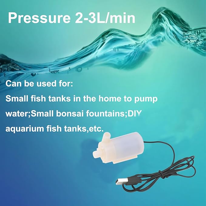 3PCS DC 3-5V USB Micro Submersible Mini Water Pump,Small Aquarium Pump for Fish Tank Aquariums Pond Fountain Hydroponics Garden (White) - Bloomnest