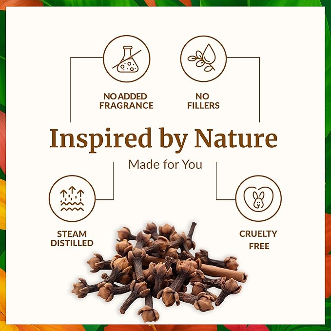 SVA Clove Essential Oil Organic – 4 Fl Oz – 100% Natural Organic Clove Oil - for Diffuser, Hair Care, Face, Skin Care, Aromatherapy, Scalp and Body Massage, Soap and Candle Making - with Dropper - Bloomnest