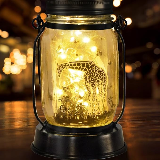 Giraffe Gifts for Women/Men Giraffe Lovers Solar Lantern Mom Birthday, Mothers Day, Christmas Gifts, Solar Garden Decoration Outside for Yard, Patio,Backyard,Porch, Torches - Bloomnest