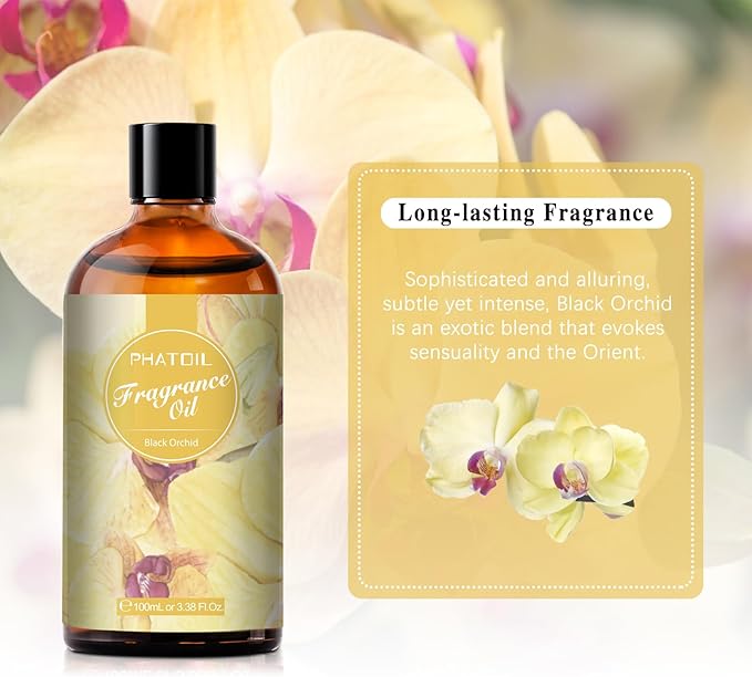 PHATOIL 3.38FL.OZ Black Orchid Fragrance Oils for Aromatherapy, Essential Oils for Diffusers for Home, Perfect for Diffuser, DIY Candle and Soap Making, DIY Scented Products - 100ml - Bloomnest
