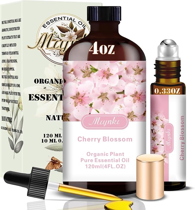 Cherry Blossom Essential Oil-Cherry Blossom Fragrance Oil 4.33oz (130ml)-100% Pure Natural Scent for Diffusers, Candles, Soap Making & Aromatherapy-Relaxing Home & Gift Essential Oil for Bath, Massage - Bloomnest